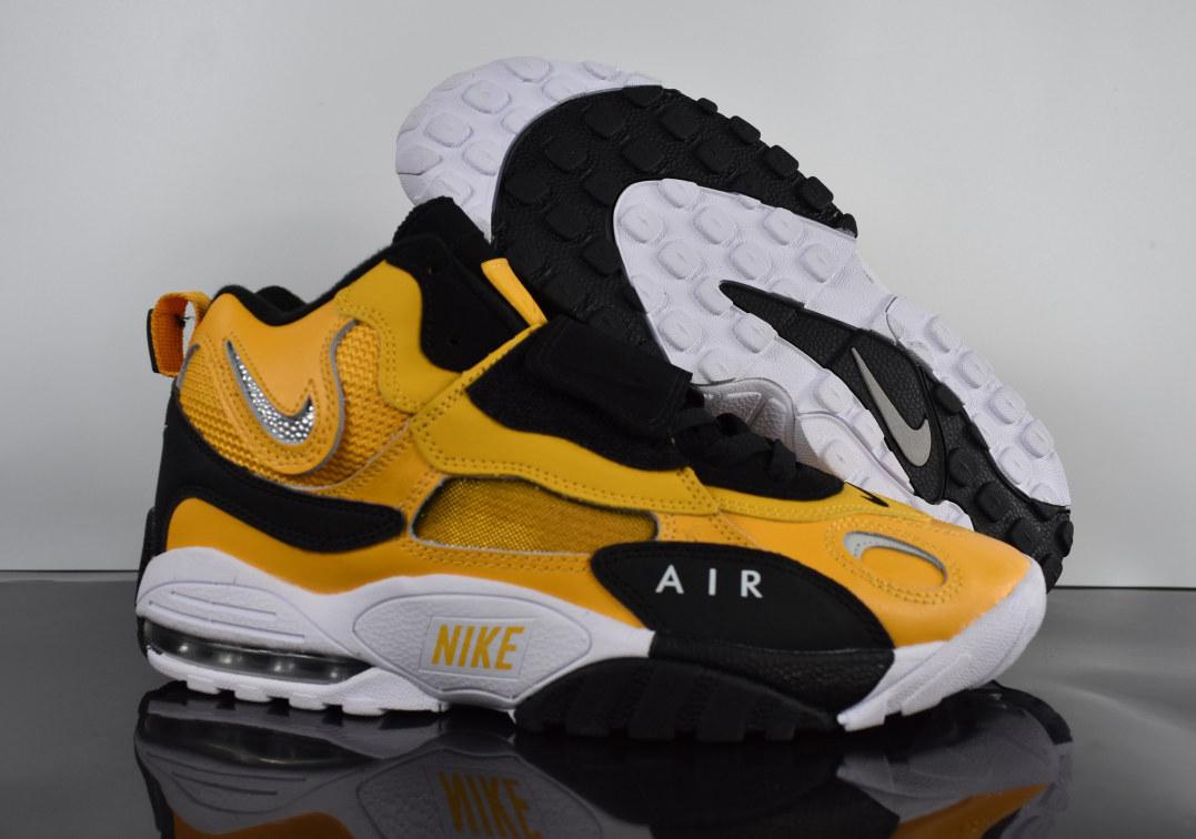 Women Nike Air Max Speed Turf Yellow Black White Shoes - Click Image to Close